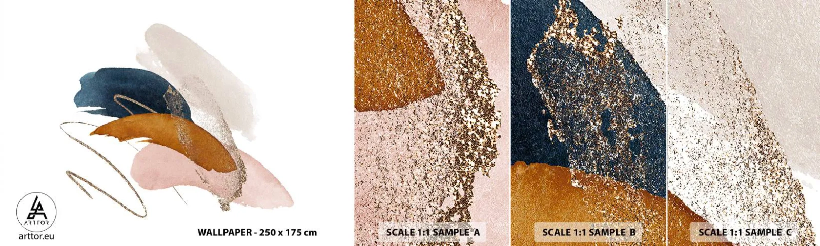 Mostră de Tapet Standard Eco - Compoziție înaripată - Abstracția, Bucată, Proiecta - 100x30 cm