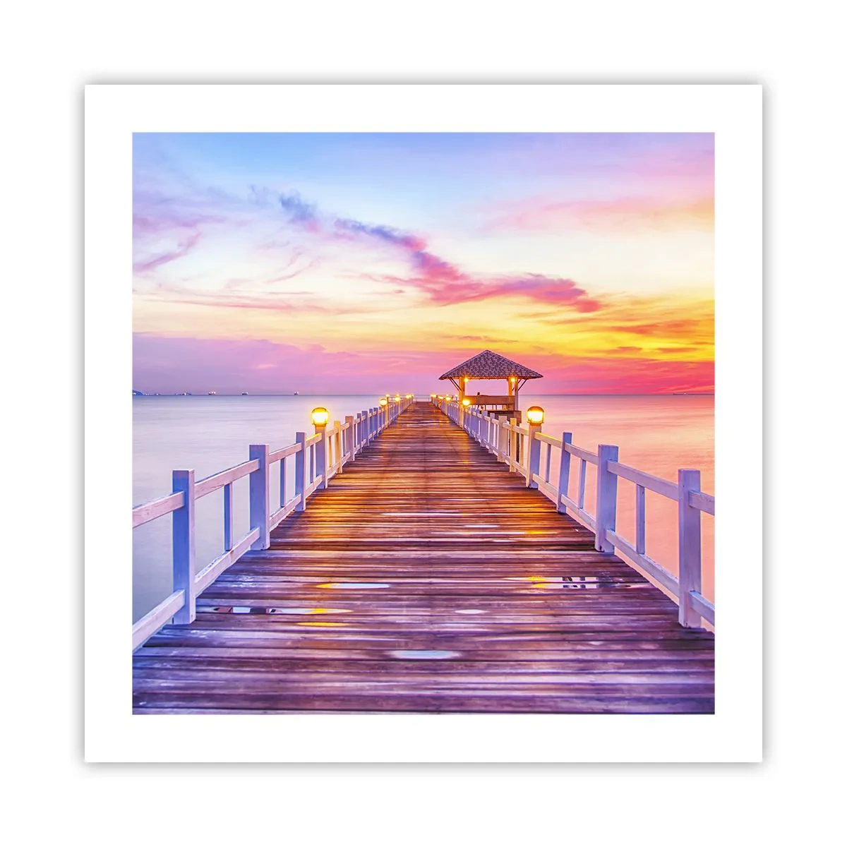 Poster - Tăcerea serii în liliac-auriu - 50x50 cm