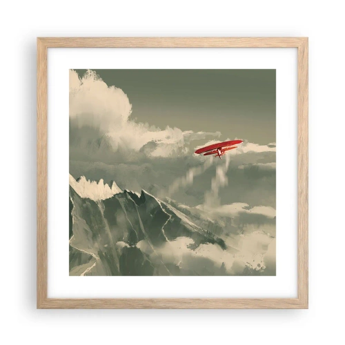 Poster în ramă de stejar deschis - Un pionier neînfricat - 40x40 cm