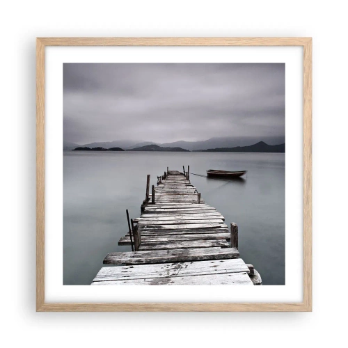 Poster în ramă de stejar deschis - Poți pleca mâine - 50x50 cm