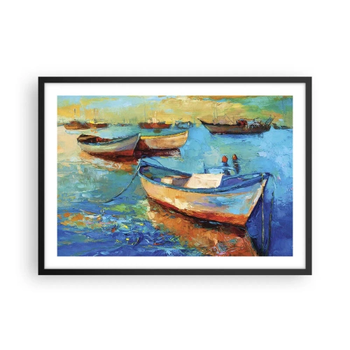 Poster în ramă neagră - Într-un golf de aur - 70x50 cm
