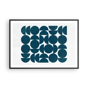 Poster în ramă neagră - Cercuri și semicercuri - 100x70 cm