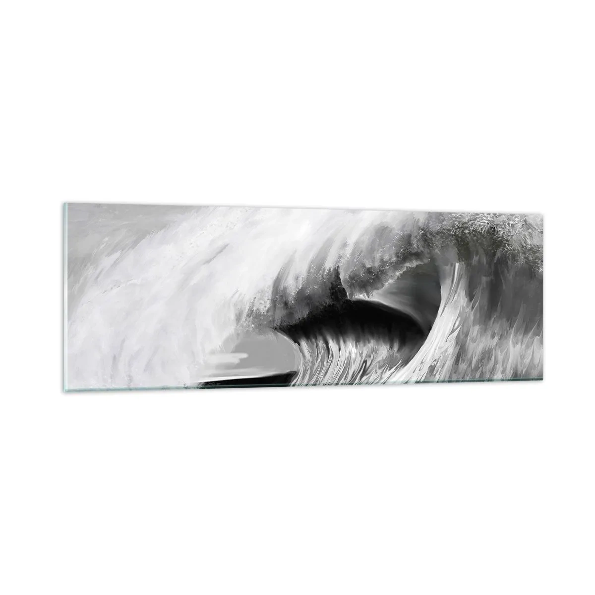 Tablou pe sticlă - Mânia oceanului - 90x30 cm