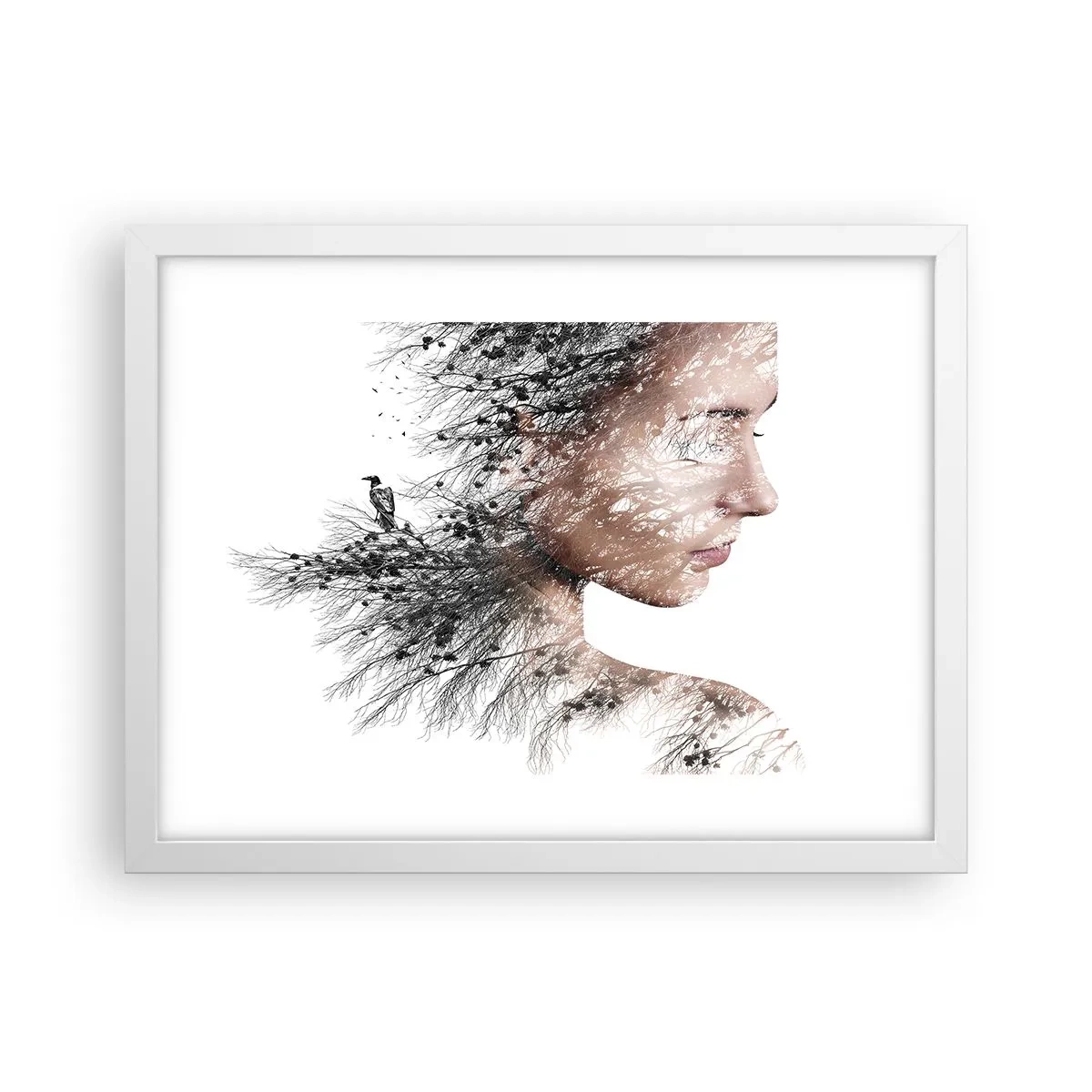 Poster în ramă albă - Spiritul pădurii - 40x30 cm