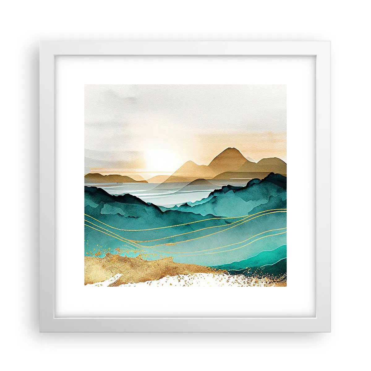 Poster în ramă albă - La limita abstracției - peisaj - 30x30 cm