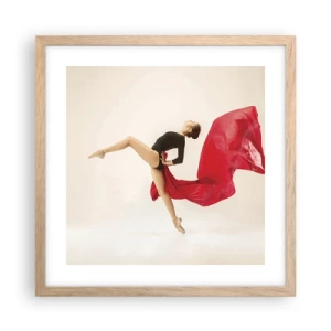 Poster în ramă de stejar deschis - Roșu și negru - 40x40 cm