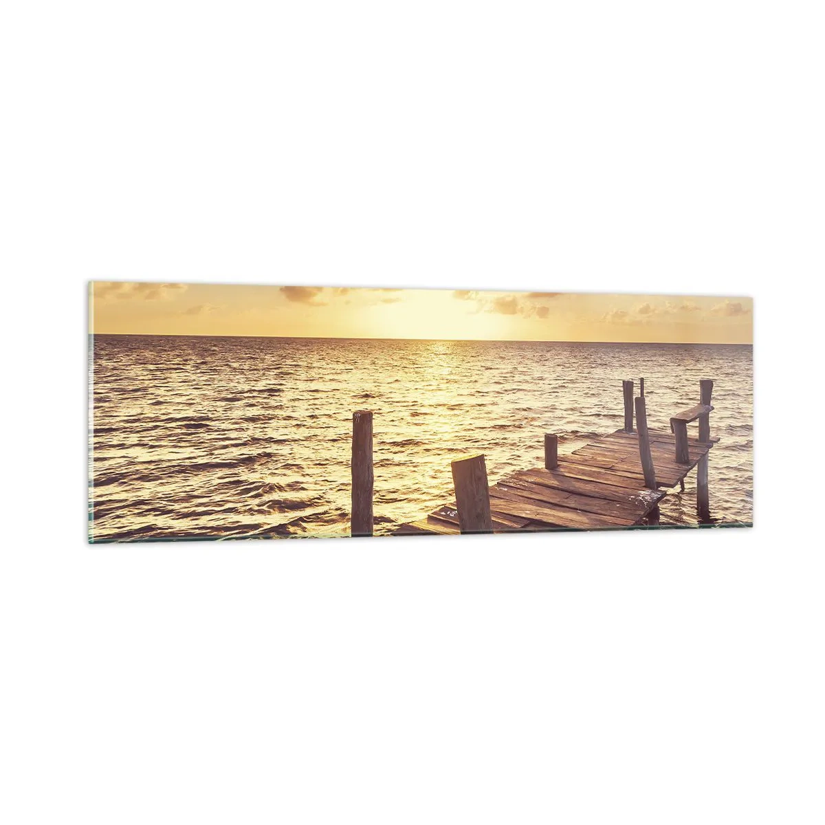 Tablou pe sticlă - Tărâmul de aur al blândeții - 90x30 cm