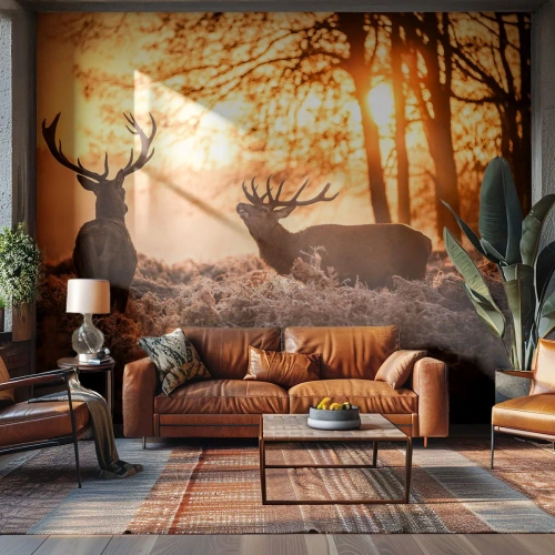 Tapet Standard Eco - Visul unui vânător - Peisaj, Cerb, Vânătoare - 200x140 cm