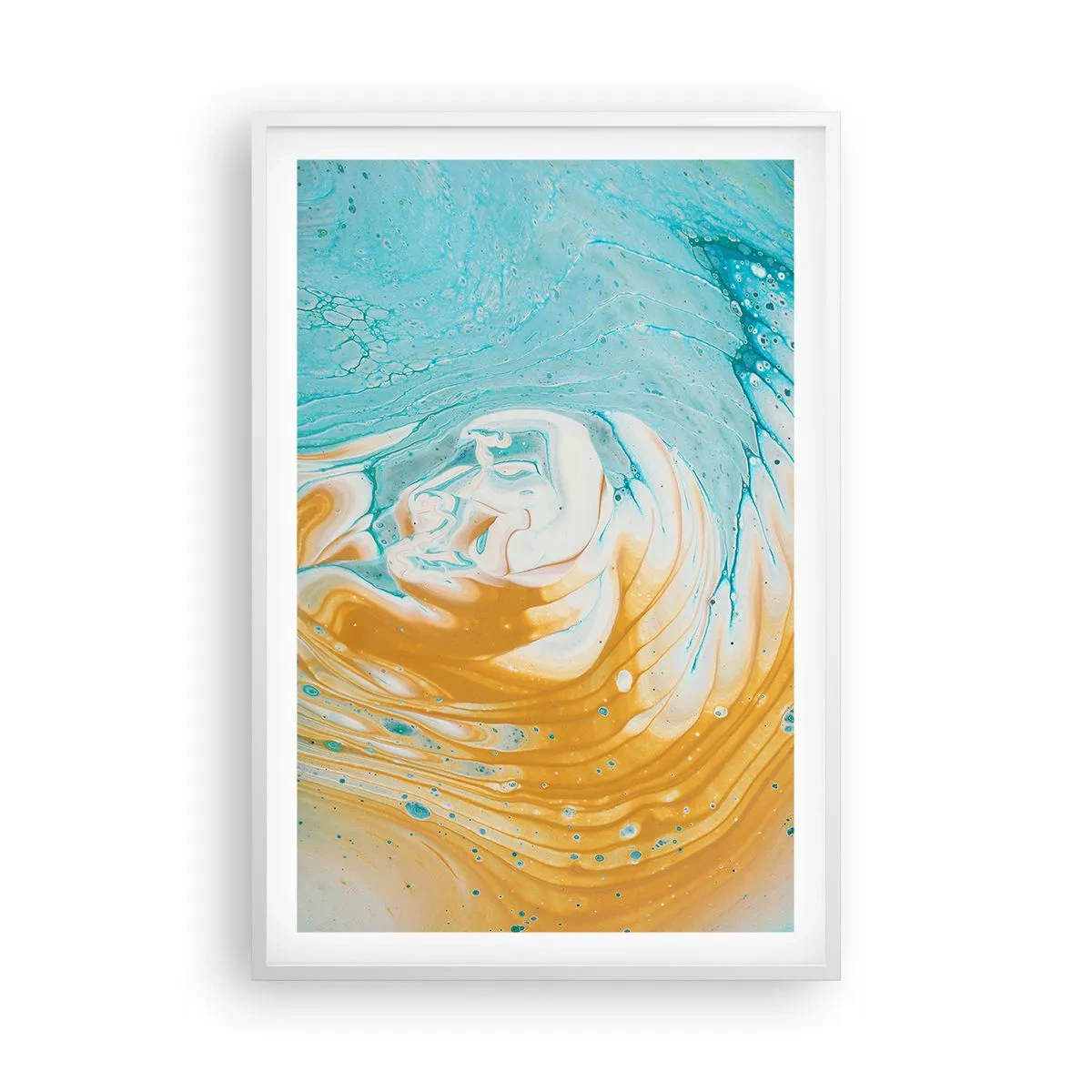 Poster în ramă albă - Vârtej de pastel - 61x91 cm