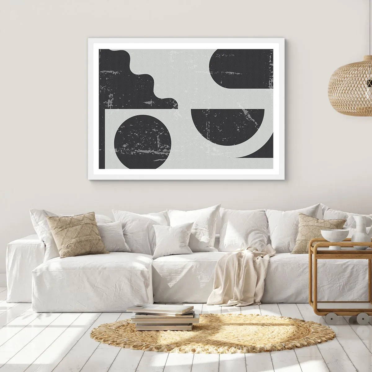 Poster în ramă albă - Compoziție deasupra și dedesubt - 70x50 cm