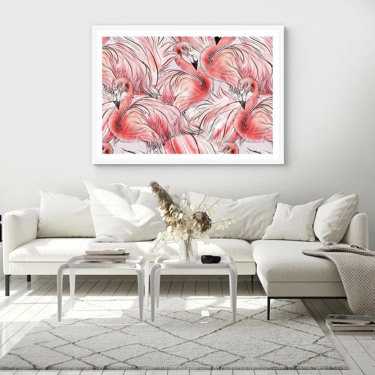 Poster în ramă albă - Corpul de balet al păsărilor - 100x70 cm