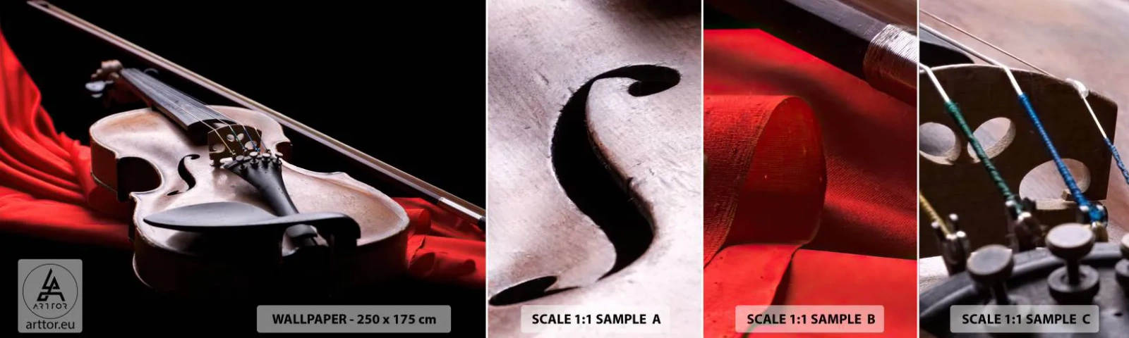 Mostră de Tapet Standard Eco - Muzica sentimentelor - Muzică, Vioară, Un instrument muzical - 100x30 cm