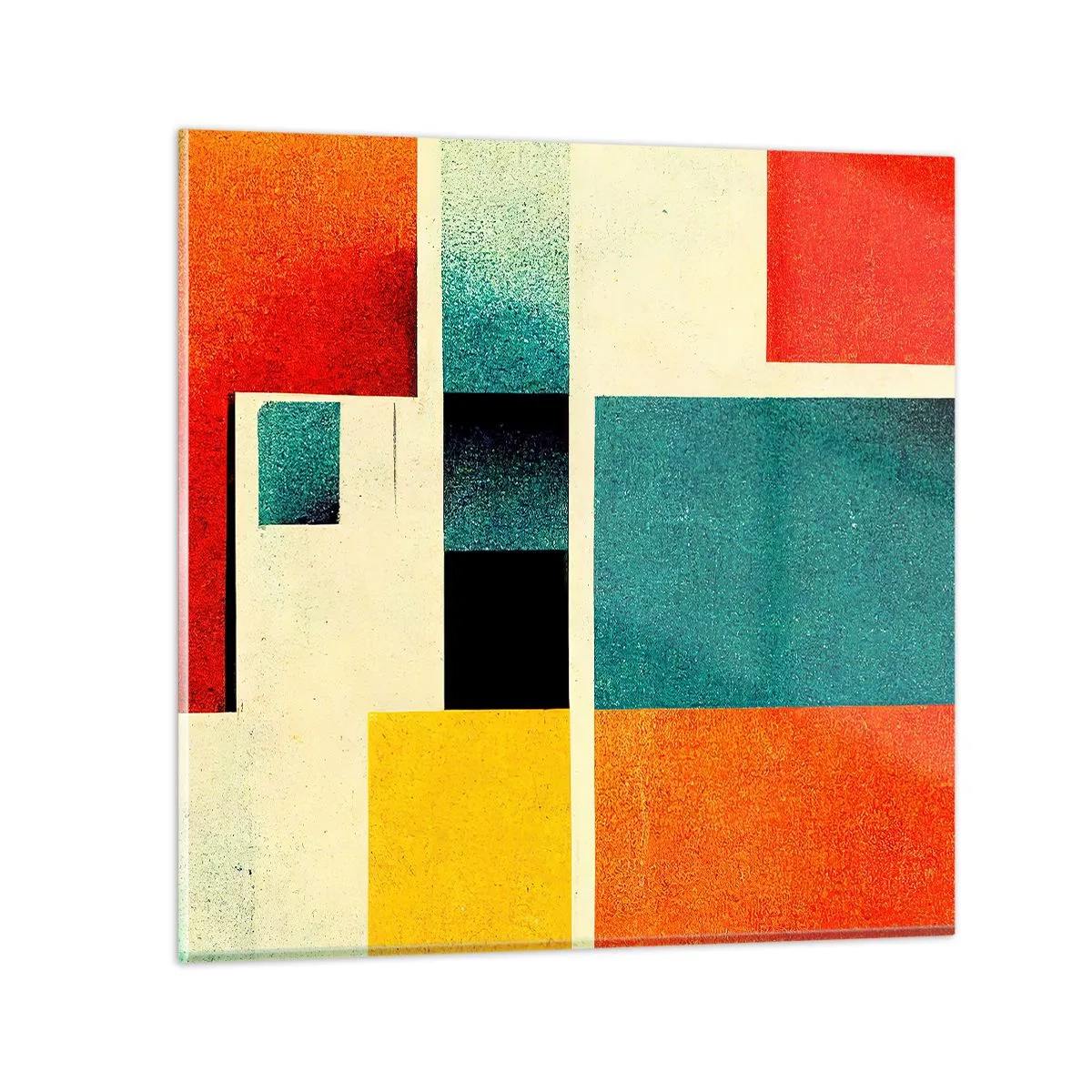 Tablou pe sticlă - Abstracție geometrică - energie bună - 30x30 cm