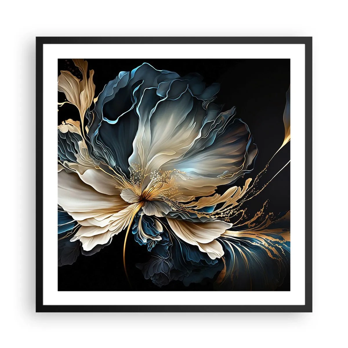 Poster în ramă neagră - Povestea unei flori de iubire - 60x60 cm