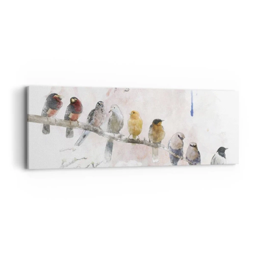 Tablou pe pânză - Întâlnire înaripată - 90x30 cm