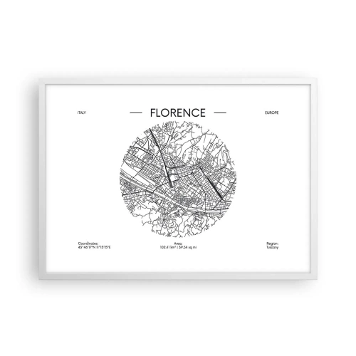 Poster în ramă albă - Anatomia Florenței - 70x50 cm