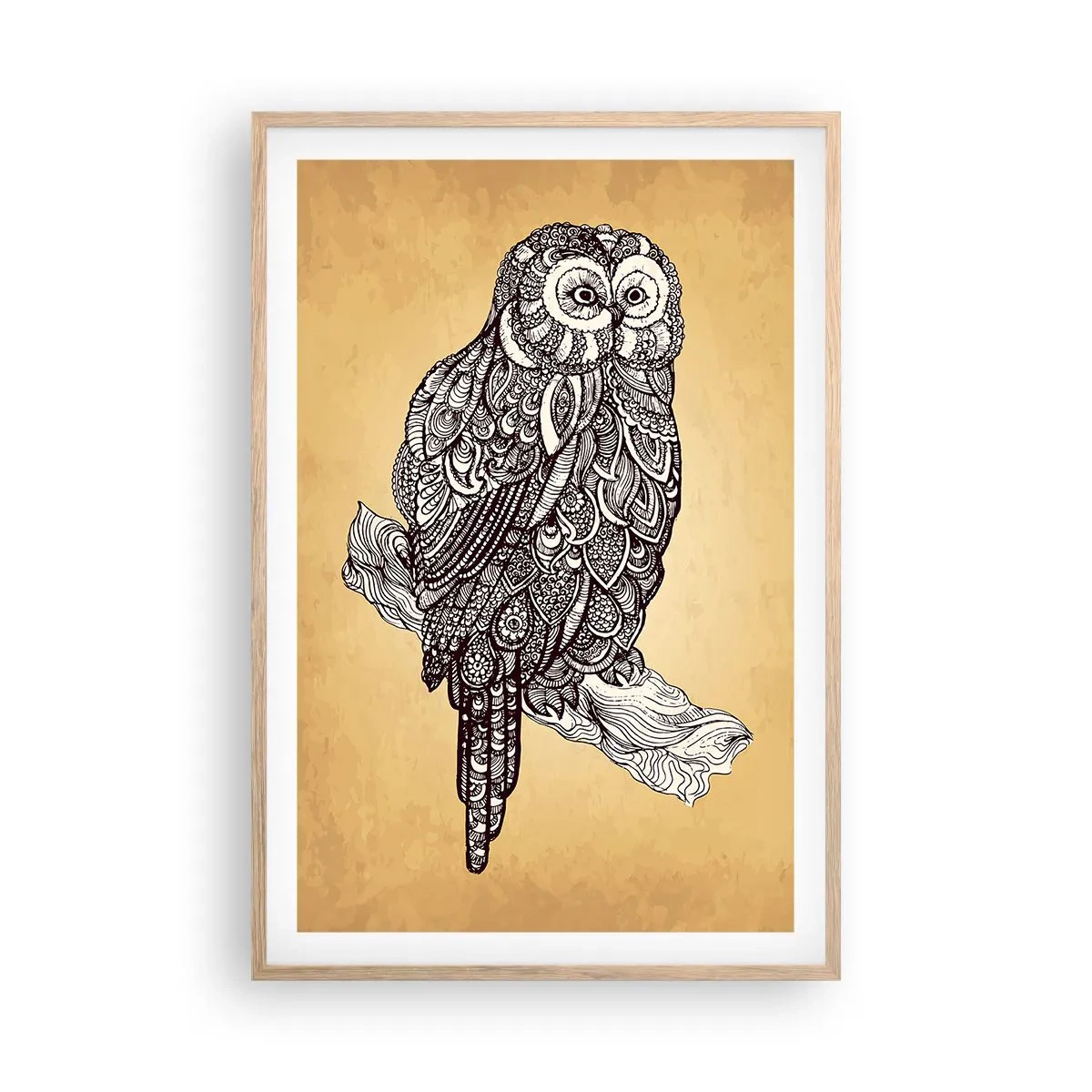 Poster în ramă de stejar deschis - Ornamente complicate de înțelepciune - 61x91 cm