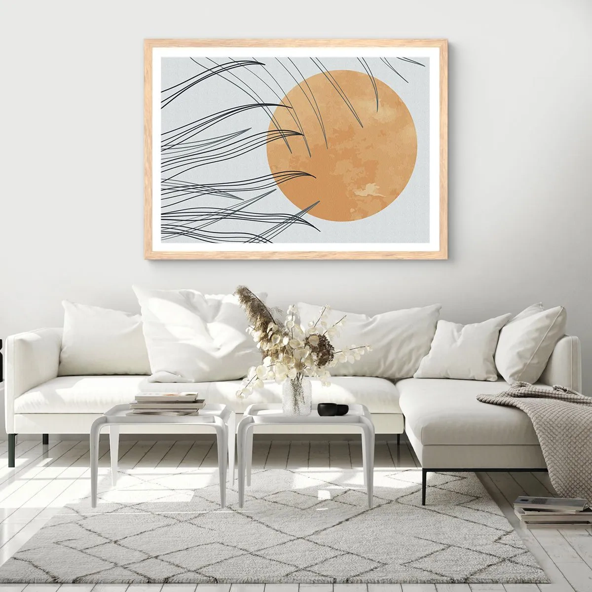 Poster în ramă de stejar deschis - Întotdeauna spre soare - 70x50 cm