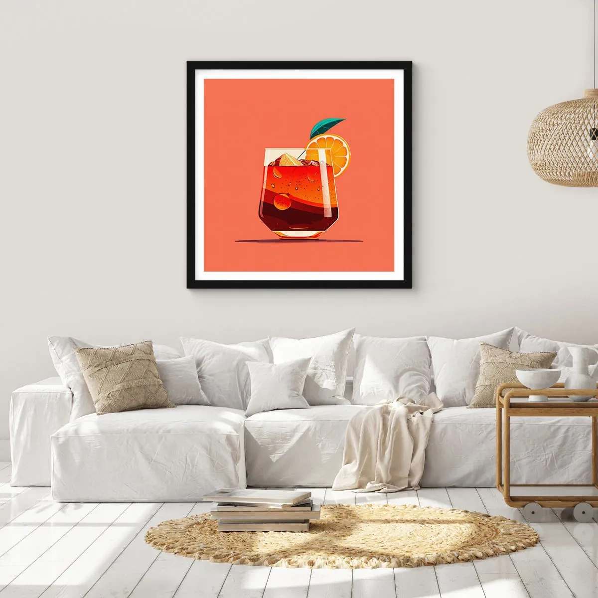 Poster în ramă neagră - Răcoare de vară - 30x30 cm