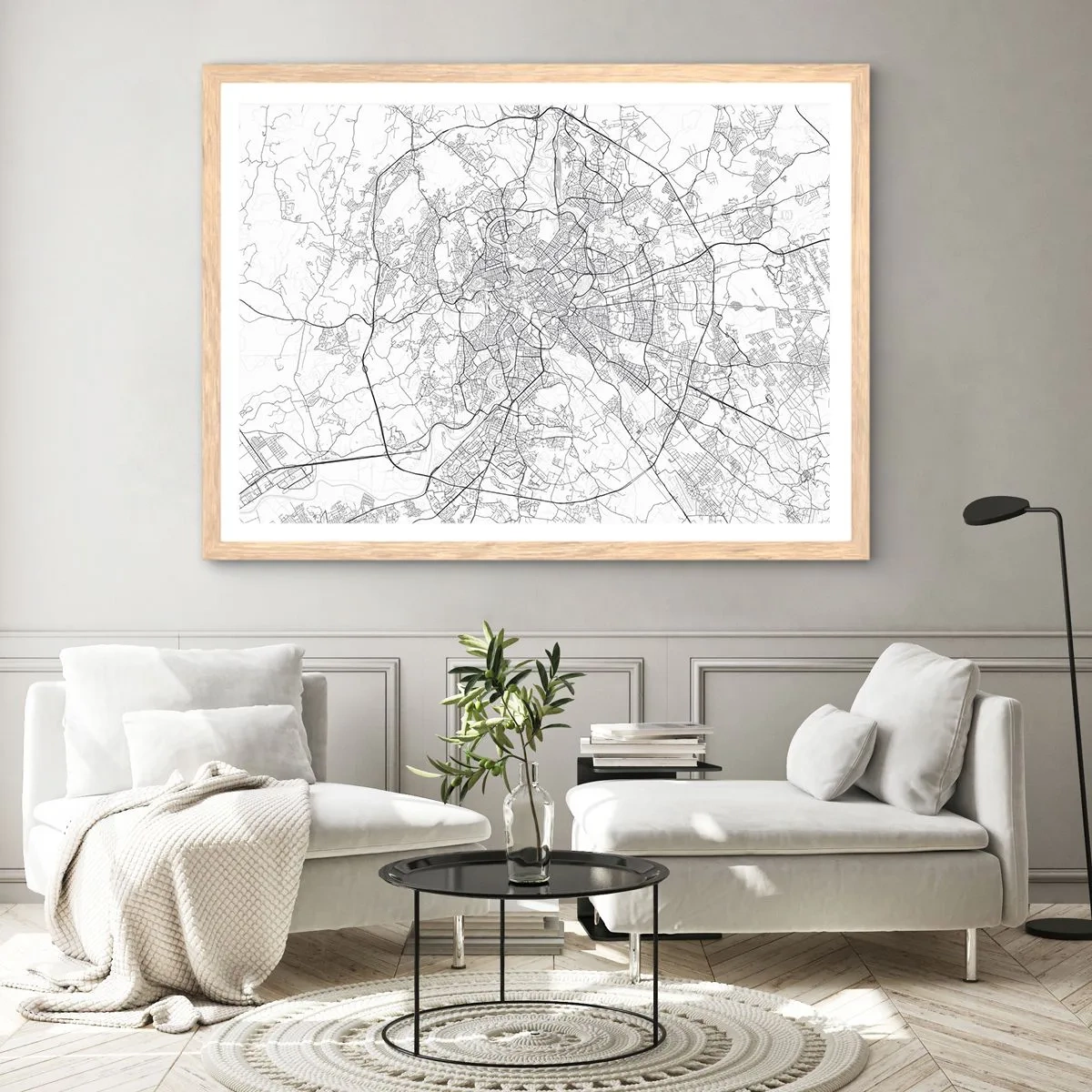 Poster în ramă de stejar deschis - Cerc roman - 40x30 cm