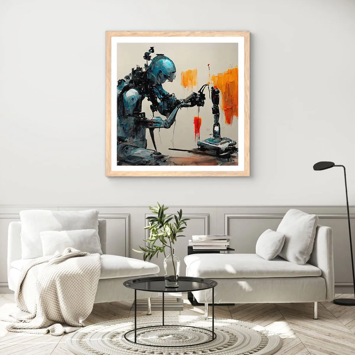 Poster în ramă de stejar deschis - Vine ziua de mâine..... - 50x50 cm