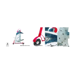 Mostră tapet autocolant Deluxe Sticker - Bucurie de bursuc - Pentru copii, Scuter, Animal - 100x30 cm