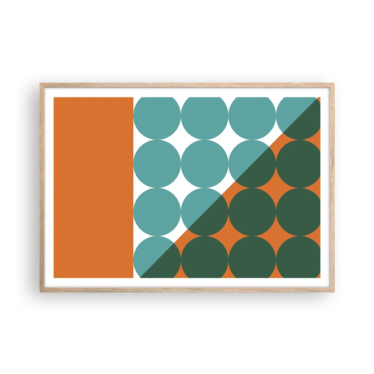 Poster în ramă de stejar deschis - Sus și pe diagonală - 100x70 cm