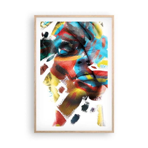 Poster în ramă de stejar deschis - Personalitate colorată - 61x91 cm
