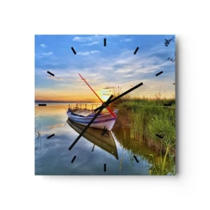 Ceas de perete - Ceas pe sticlă - Golfulețul viselor împlinite - 40x40 cm