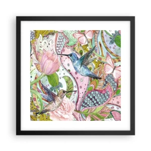 Poster în ramă neagră - Încurcat în viță de vie - 40x40 cm