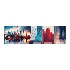 Mostră tapet Premium Canvas - New York fenomenal - Oraș, Pod, Arhitectură - 100x30 cm