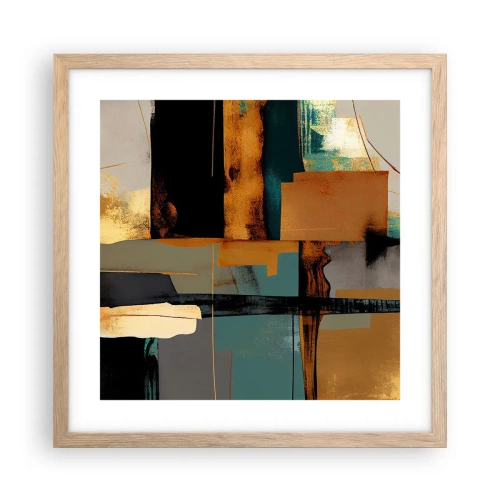 Poster în ramă de stejar deschis - Abstracția - lumină și umbră - 40x40 cm
