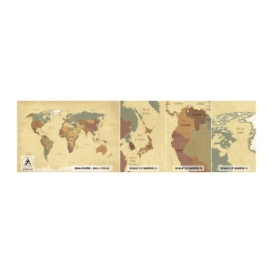 Mostră de Tapet Standard Eco - Pentru tine - întreaga lume - Harta lumii, Continente, Călătorii - 100x30 cm