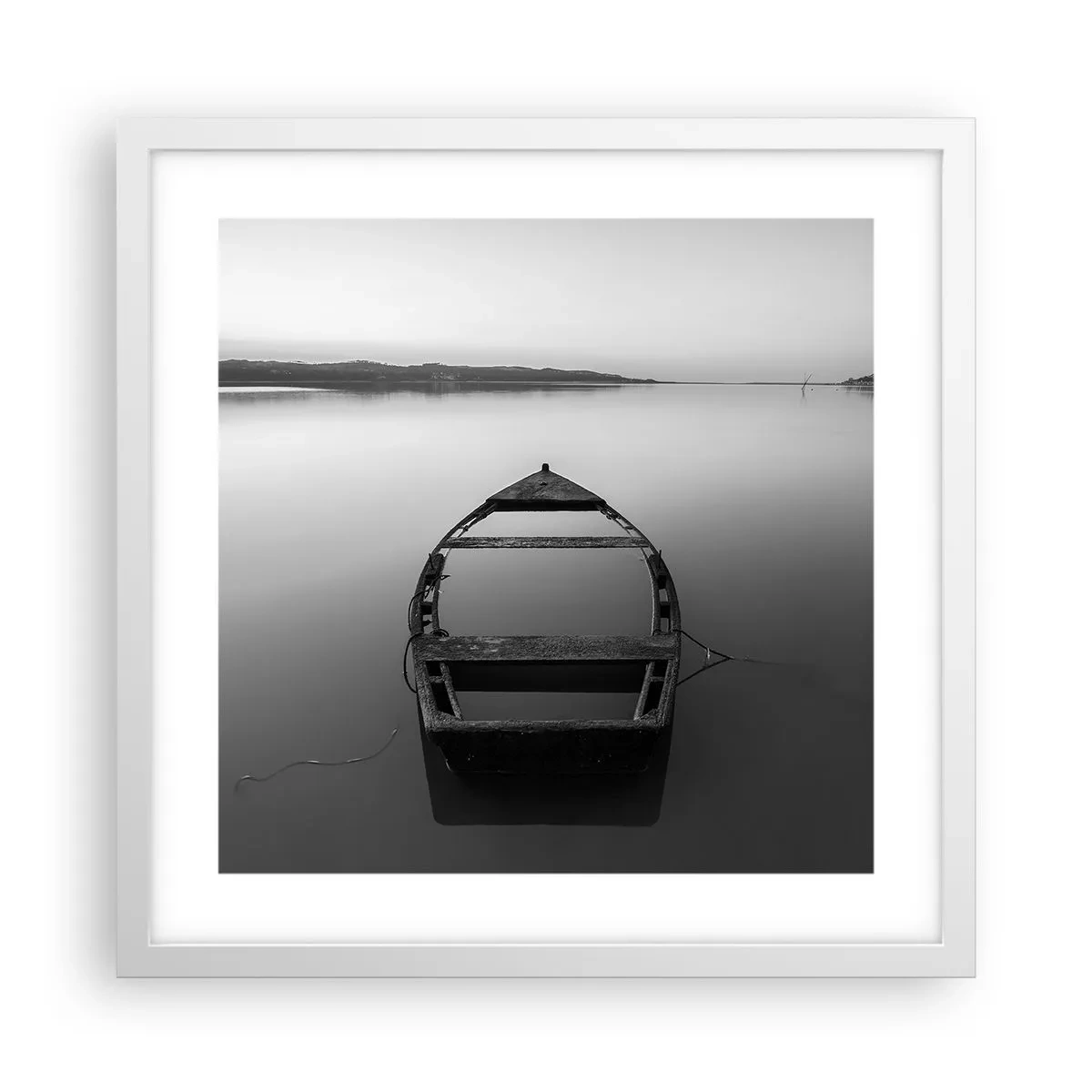 Poster în ramă albă - Dor și melancolie - 40x40 cm