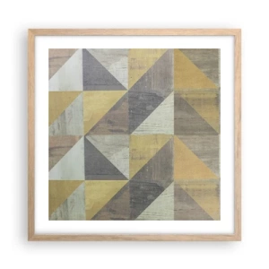 Poster în ramă de stejar deschis - La unghiul triunghiului - 50x50 cm