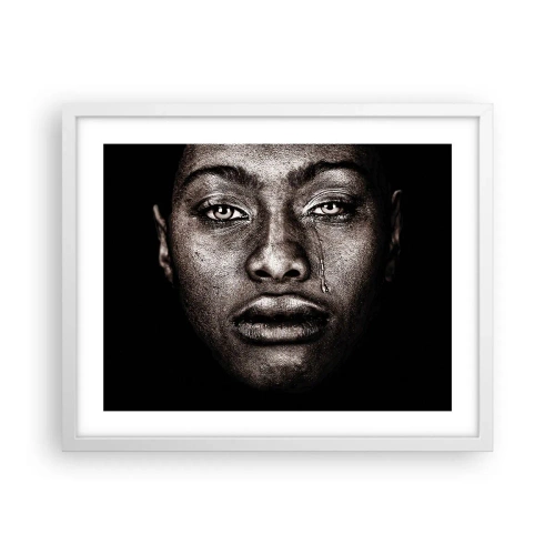 Poster în ramă albă - O singură lacrimă - 50x40 cm