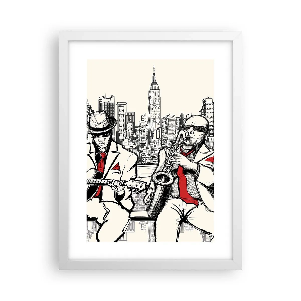 Poster în ramă albă - Improvizație la New York - 30x40 cm