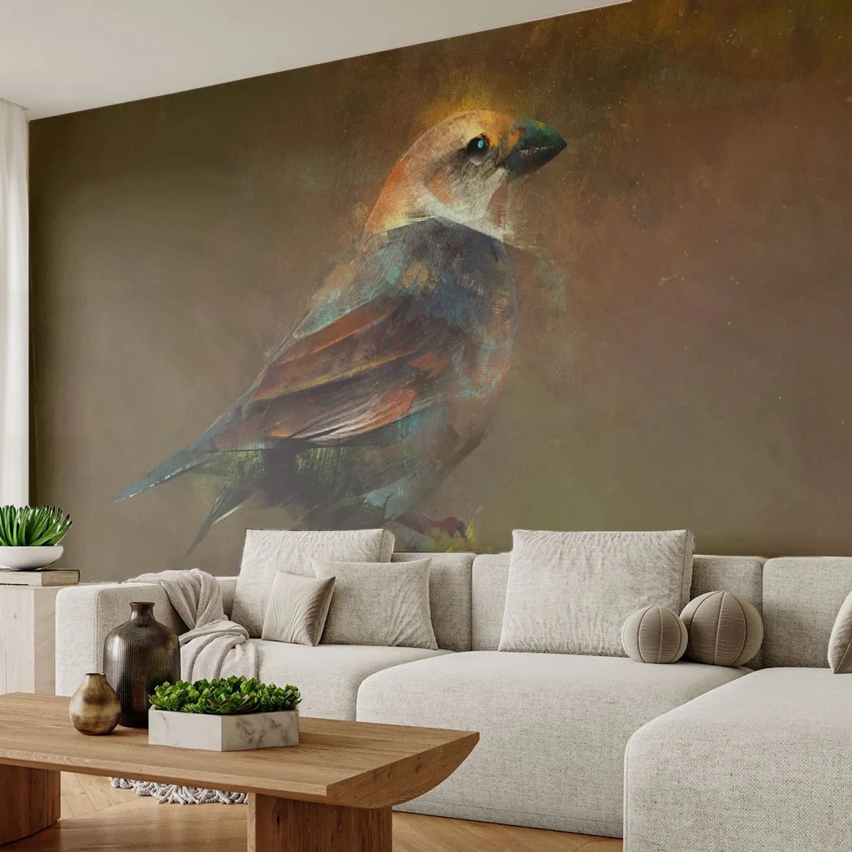 Tapet Autoadeziv Deluxe Sticker - Vrăbiuță, o pasăre micuță - Abstracția, Pasăre, Natură - 250x175 cm