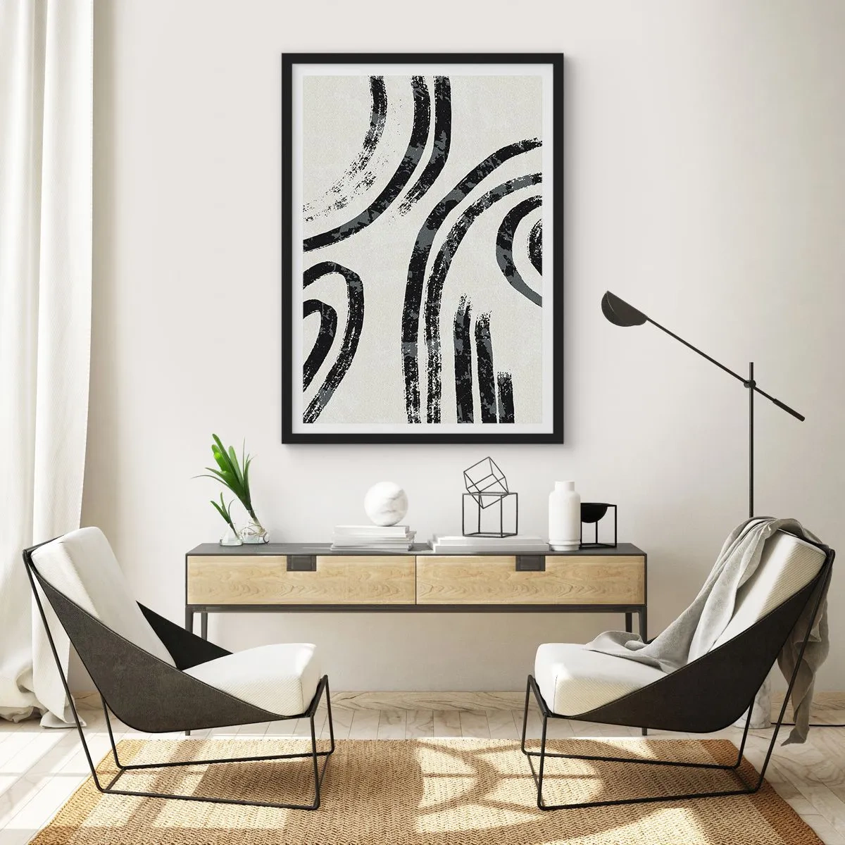 Poster în ramă neagră - Pe jumătate oprit - 30x40 cm