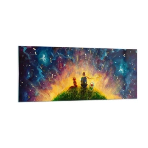 Tablou pe sticlă - Dragoste și prietenie - întreaga lume - 100x40 cm