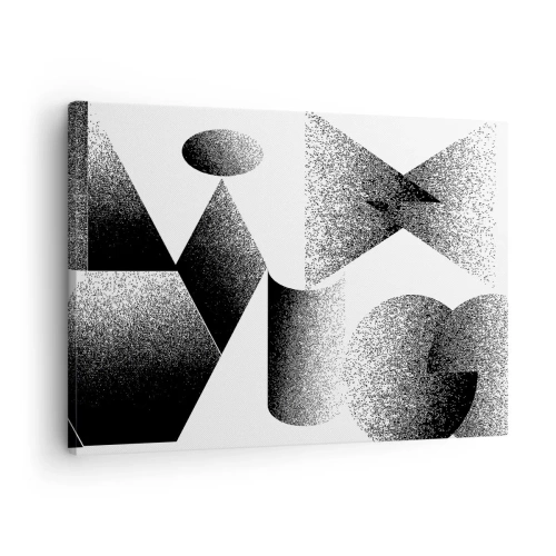 Tablou pe pânză Canvas - Geometrie compusă din unghiuri și forme ovale - 70x50cm - Unghiuri și ovale - Decorațiune modernă pentru perete pentru living și dormitor ARTTOR