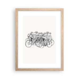 Poster în ramă de stejar deschis - Mână în mână - 30x40 cm