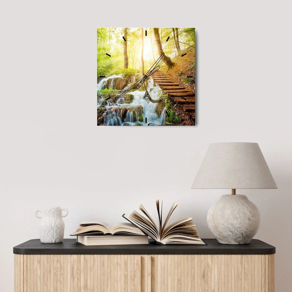 Ceas de perete - Ceas pe sticlă - Răcirea dorită - 40x40 cm