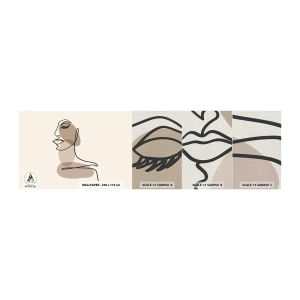 Mostră tapet Premium Canvas - O anumită linie de frumusețe - Abstracția, Chipul de femeie, Grafică - 100x30 cm