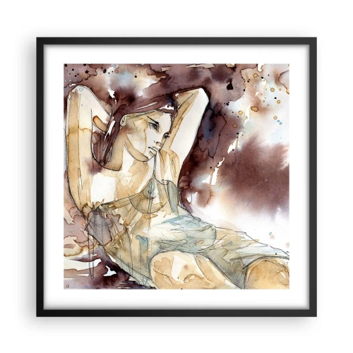 Poster în ramă neagră - Într-o dispoziție mov deschis - 50x50 cm