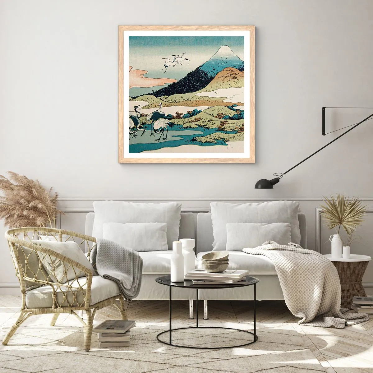 Poster în ramă de stejar deschis - În mod japonez - 50x50 cm