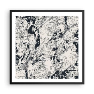 Poster în ramă neagră - Întrepătrunderea contrariilor - 60x60 cm