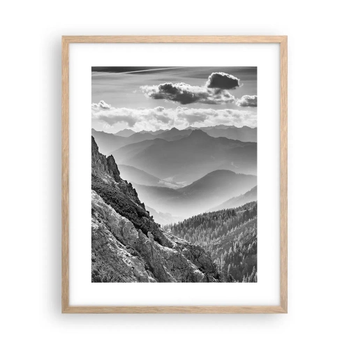 Poster în ramă de stejar deschis - Dincolo de orizont - 40x50 cm