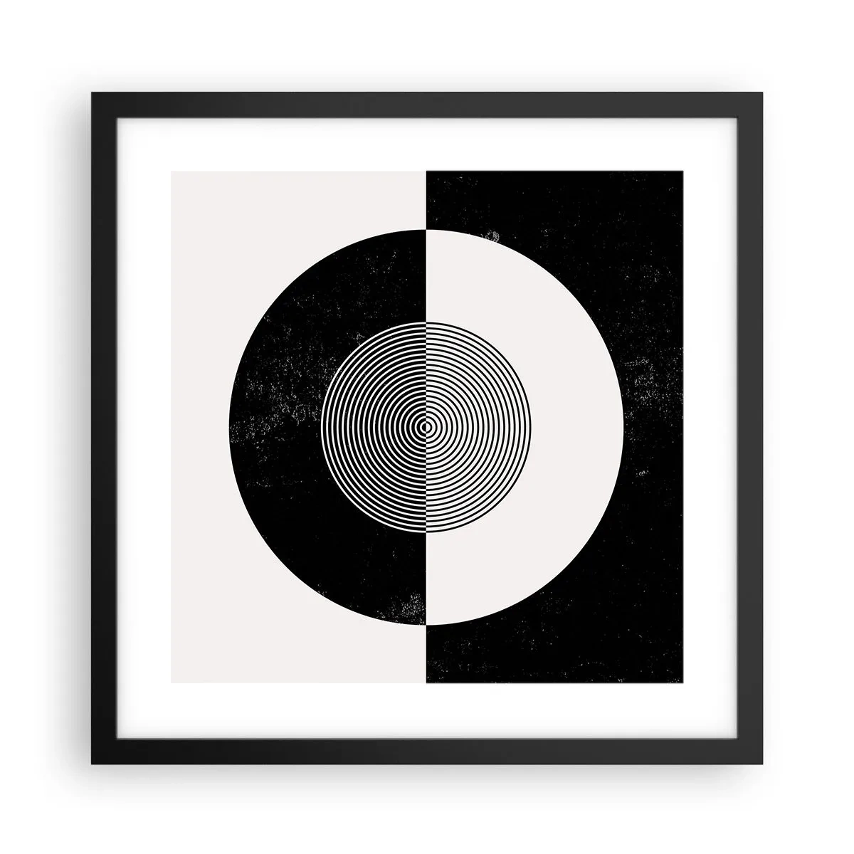Poster în ramă neagră - Armonie în alb și negru - 40x40 cm
