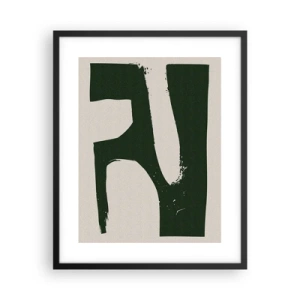 Poster în ramă neagră - Golfuri de alb - 40x50 cm